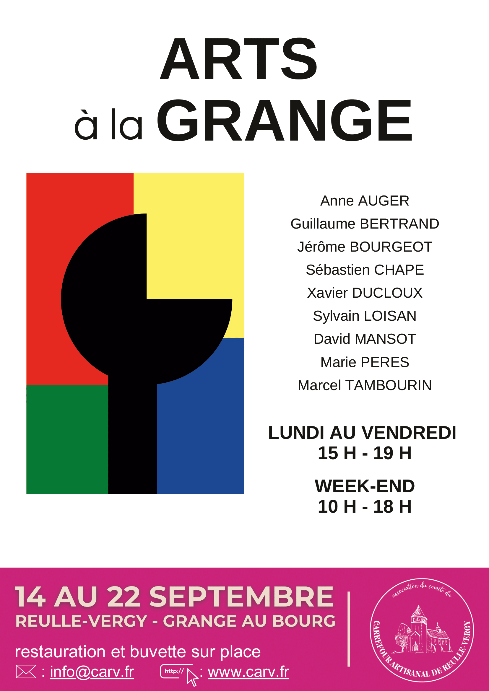 Arts à la Grange Du 14 au 22 sept 2024