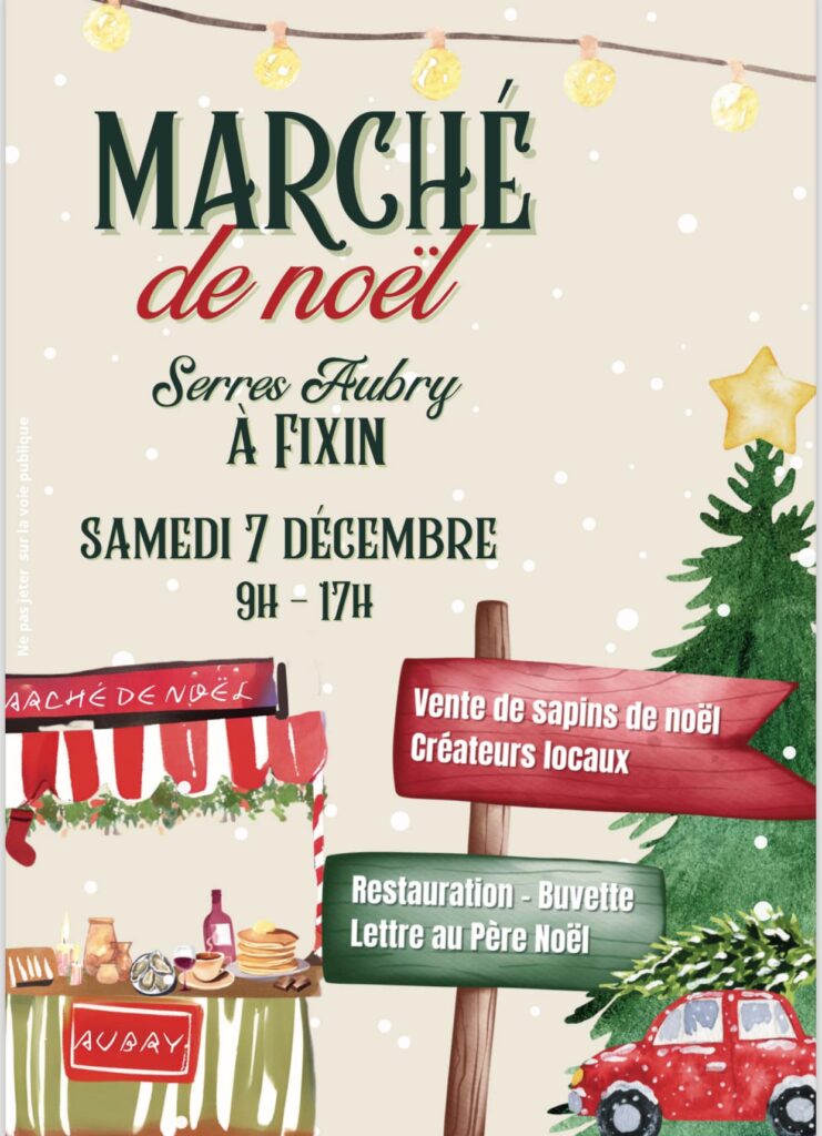 Marché de Noël sous les serres Aubry de Fixin le 7 décembre